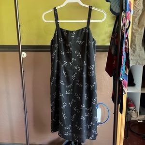 Black with purple flowers dress